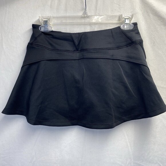 DGD Inner Short Mid-Waisted Athletic Tennis Skirt Women Small Black Stretch New - Picture 3 of 12
